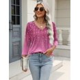 thumbnail image 3 of Zeagoo 3/4 Length Sleeve Womens Work Tops V Neck Tee Fashion Winter Outfits, 3 of 6