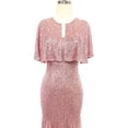 thumbnail image 3 of Sleeveless Double V-Neck Long Mermaid Sequin Formal Evening Dresses, 3 of 8