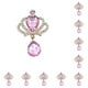 thumbnail image 2 of Qarigey 10 Uds. De botones a presión de diamantes de imitación a la moda, colgantes dorados para disfraces DIY, broche para decoración de Ropa, zapatos y accesorios Miscelánea Tipo 10, 2 of 6