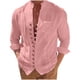 thumbnail image 2 of pstuiky hombres de manga larga, Camisa informal de moda para hombre, con cuello en V y mangas, transpirable top de hombre xl, 2 of 6
