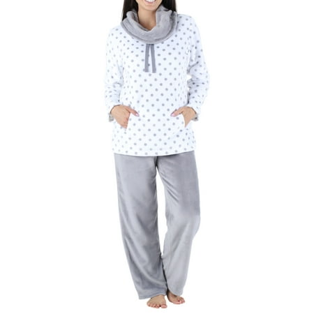 

Sleepyheads Women s Fleece 2-Piece Cowl Neck Pullover Loungewear Pajamas