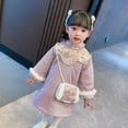 thumbnail image 5 of Otqutp Embroidery Tang Suit for Toddler Kids Baby Children Fairy Dresses for Chinese New Year Lined Warm Princess Performance Dresses with Bag (Purple-B,18-24 Months), 5 of 8