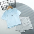 thumbnail image 2 of UYYX Boys Clothes Size 8 Boys 2 Piece Summer Outfits Short Sleeve Tshirts And Elastic Waist Shorts（7-8 Years,Blue), 2 of 4