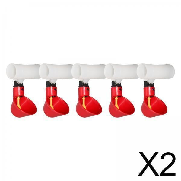 Vasos Para Beber Agua de Aves de Corral Zulema 2x5 Uds Para Pollo Bebedor Automático de Plástico 10x7,3 cm