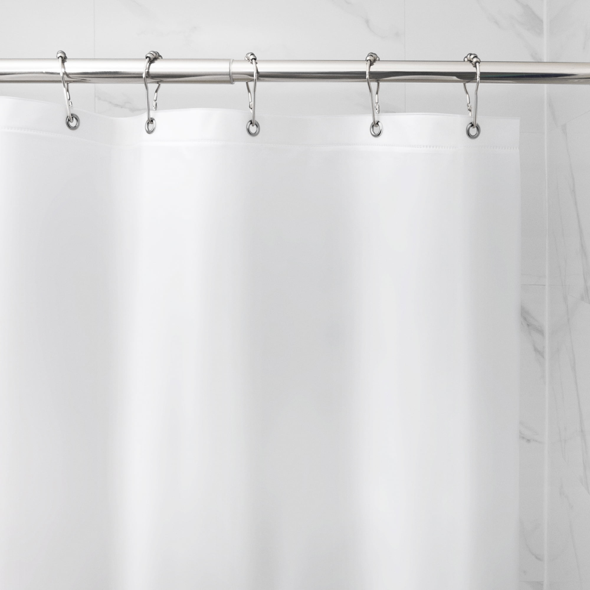 PEVA Water Splash Resistant Shower Curtain Plain Fabric Waterproof Bathroom 