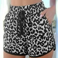 thumbnail image 2 of IROINNID Women's Comfy Summer Leopard Printed Drawstring Waist Shorts With Pocket, 2 of 6