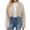 Beige, variant on hoksml Womens Cropped Faux Furry Coat Ladies Winter Warm Solid Color Long Sleeves V-neck Outerwear Jacket Cardigan Top