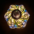 thumbnail image 4 of Amora Lighting Tiffany Style Mini Accent Lamp 15" Tall Stained Glass Purple Floral Iris Flower Bedroom Handmade Gift AM1076TL08B, 4 of 5