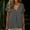 Gray, variant on Women's Cotton Linen Shirts Short Sleeve Deep V Neck Button Down Casual Loose Fit Solid Color Basic Tees Wine