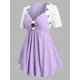 thumbnail image 2 of Camiseta Talla Extra Color Bloque Broderie Anglaise Rosegal  Camisetas tallas grandes, 2 of 5