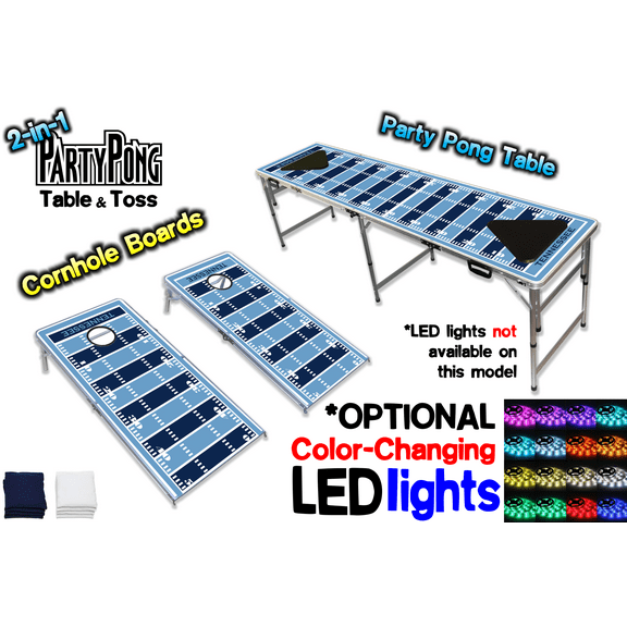 2-in-1 Cornhole Boards & Beer Pong Table - Tennessee Football Field