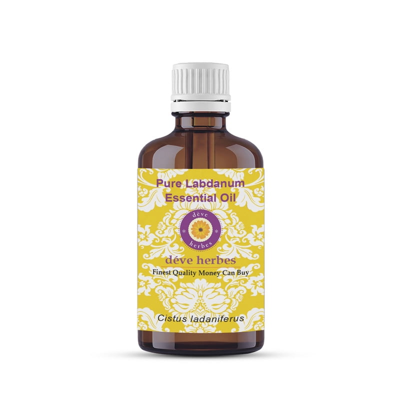 Deve Herbes Pure Labdanum Essential Oil (Cistus ladaniferus) Steam Distilled, Natural & Aromatherapy Use 100ml