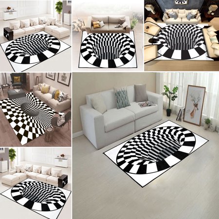 Tsv 3d Anamorphic Art Optical Illusion Black White Vortex Spiral