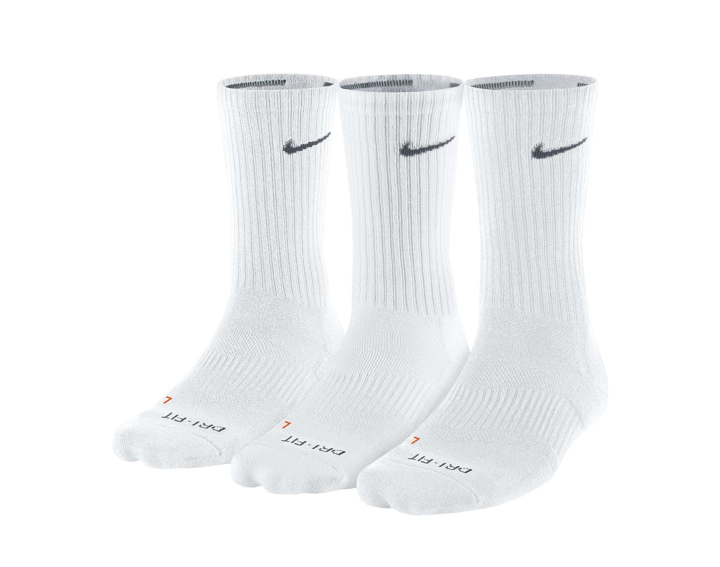 Overtreden gebroken Herdenkings NIKE Mens 3 Pack White Solid Logo Reinforced Heel And Toe Left/Right Design  Easy Care Cushioned Arch Support Casual Crew Socks 8-12 - Walmart.com