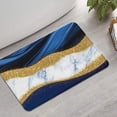 thumbnail image 2 of Blue and Gold Marble Glitter Waves Pattern Bathroom Rugs Mat,Non Slip Microfiber Bathroom Rug,Rubber Backing,Soft Bathroom Mats for Bathroom Floor,Tub and Shower,17x27in(43x68cm), 2 of 4