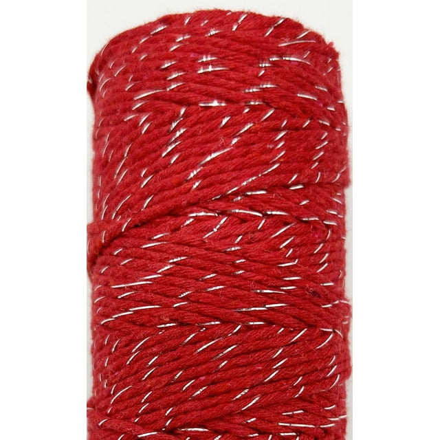 Zhuge 218 yardas de cordón de algodón de macramé trenzado de 1,5 mm, alambre dorado trenzado para tejer con hilo, hacer joyas, colgar plantas en la pared, decoración, rojo B