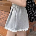 thumbnail image 4 of REALiKUN Women's Summer Casual Shorts, Lace Trim Wide Leg Pleated Loose Shorts with Elastic Waist - Soft & Comfy, 4 of 4