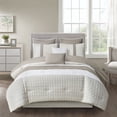 thumbnail image 2 of 510 Design Geometric Honeycomb Design Down Alternative Cal-King Comforter Set with Matching Shams, Bedskirt, and Decorative Pillows, Khaki 8 Piece Bedding Sets, 2 of 5