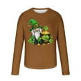 thumbnail image 4 of ZRGHAOYLQ St Patricks Day Shirts for Men Lucky Shamrock Gnomies Graphic Tees Long Sleeve Casual Pullovers Plus Size Crewneck T Shirts Big and Tall Holiday Vacation Shirt, 4 of 5