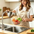 thumbnail image 4 of Stainless Steel Mixing Bowls Strainer with Handle 400ml Kitchen Bowls Food Prep Draining Mixing Design for Home Farmhouse Dining Meal Prep and Cooking, 4 of 9