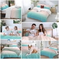 thumbnail image 5 of 3 Piece Pink Teal Ombre Duvet Cover Set Twin Size,Microfiber Comforter/Quilt Cover with Corner Ties and 2 Pillowcases,Modern Abstract Art Gradient Aesthetics All Season Bedding with Zipper Closure, 5 of 8
