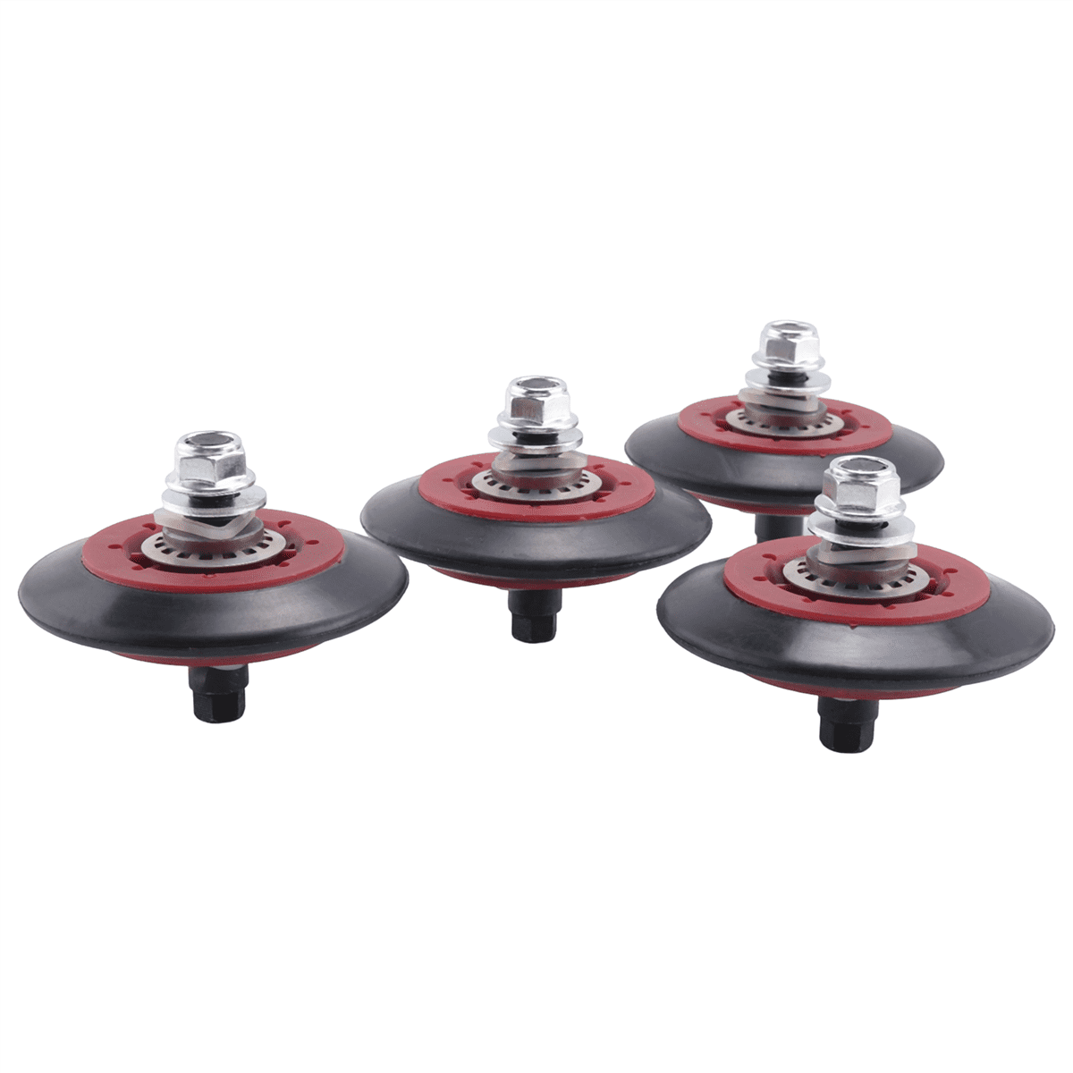 4 Pack of 4581EL2002C Dryer Drum Roller Assembly Fit for , , Replace Part 4581EL3001C, PS8260240,4 x Dryer Drum Support Roller,Red&Black