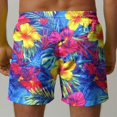 thumbnail image 4 of Axiiglly Beach Shorts for Men Plus Size Summer Shorts Casual Floral Printed Board Shorts Elastic Waist Vacation Swim Trunks Comfy Lightweight Hawaiian Shorts with Pockets, 4 of 5