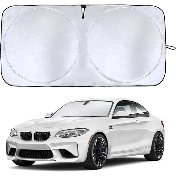EcoNour Car Windshield Sunshade – Small Full-Size Reflective Sun Shade | Heat & UV Blocking Protection | Foldable Front Window Sun Shield | Keeps Vehicle Interior Cool