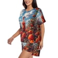 thumbnail image 2 of Lsque Tomato Field Bottle Women's Short-Sleeved Pajama Set - 2 Piece Soft and Lightweight Sleepwear Set-X-Large, 2 of 9