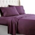 thumbnail image 1 of HC Collection 4 Piece Bed & Pillowcase Sheet Set 1800 Series Egyptian Quality, Double Brushed Microfiber Bedding, California King, Eggplant, 1 of 9