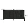 thumbnail image 2 of Lunale 59.13" Carved 4 Door Storage Sideboard Cabinet, Buffet Cabinets with Adjustable Shelf for Living Room, Bedroom, Black, 2 of 7