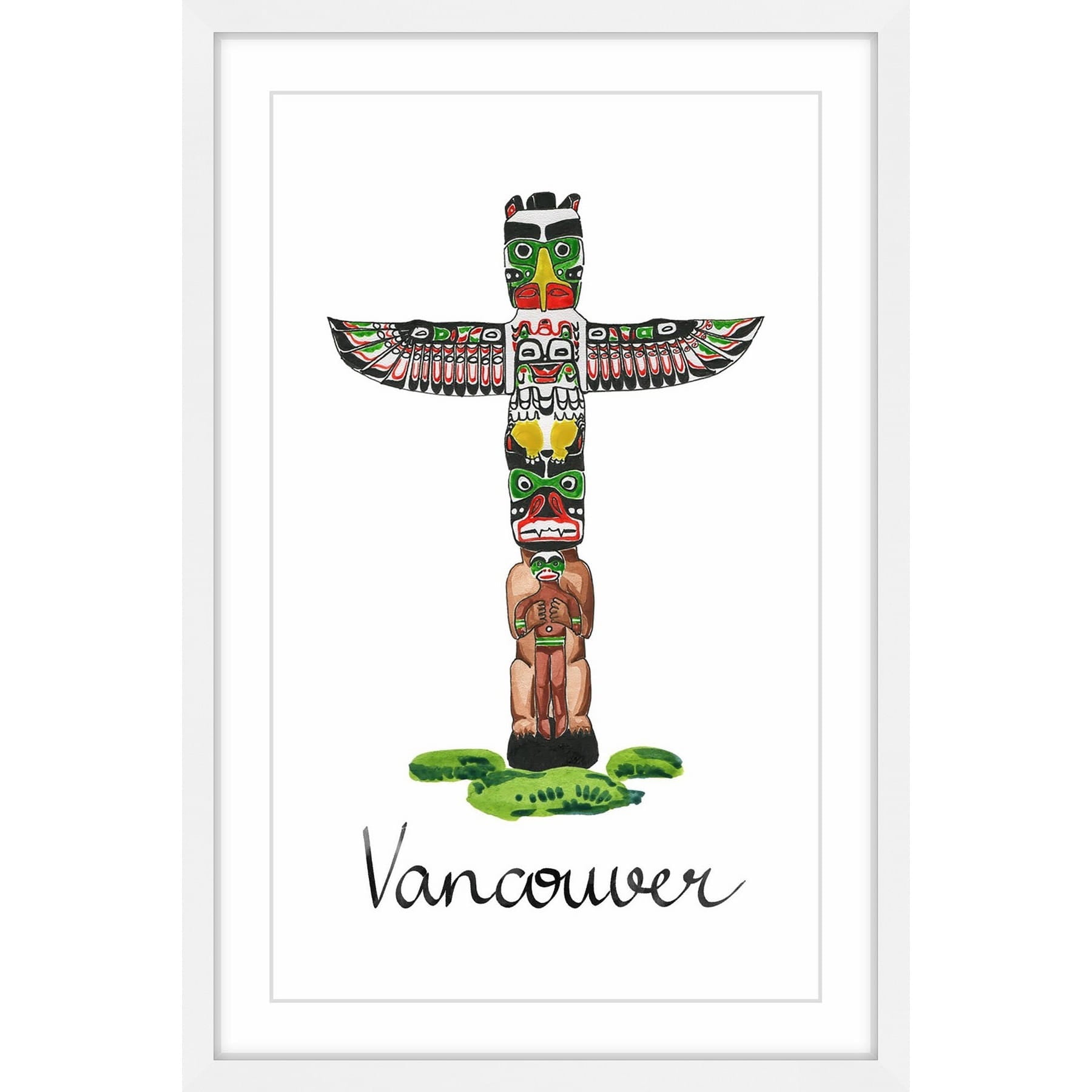 Marmont Hill ''First Nations Totem Pole'' Framed Painting Print