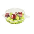 thumbnail image 3 of small clear plastic hinged food container 6x6 for sandwich salad party favor cake piece (pack of 75), 3 of 3