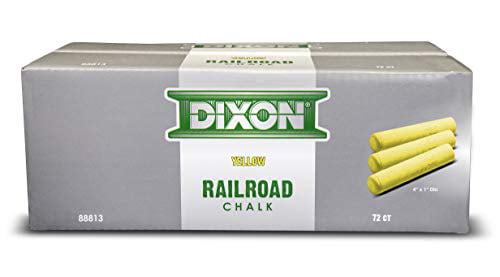 Yellow, Dixon Industrial Railroad Crayon Chalk with Tapered 4 x 1 Sticks 
