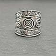 thumbnail image 6 of 81stgeneration Women's 999 Fine Silver Karen Hill Tribe Tribal Etched Spiral Print Adjustable Ring, 6 of 6