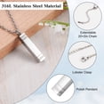 thumbnail image 4 of XIUDA Cube Cremation Urn Necklace for Ashes,  Stainless Steel Memorial Bar Urn Pendant for Women Men-Silver, 4 of 7