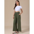 thumbnail image 4 of DARING DIVA Women's Wide Leg Baggy Palazzo Casual Pant X-Small Green, 4 of 6
