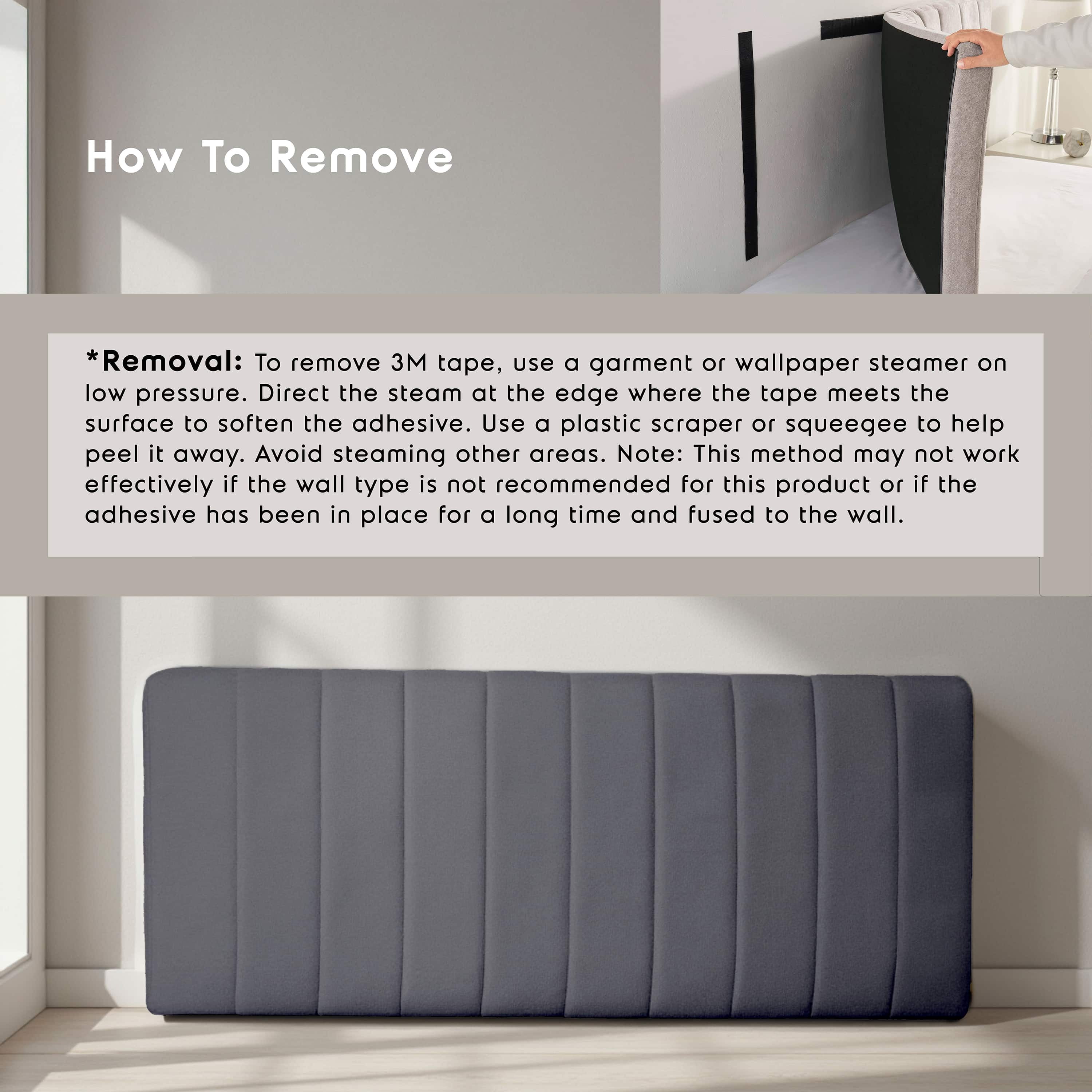 Lammlaoe Full Size Headboard, Upholstered Wall Mounted, Peel and Stick Installation, Sound Reducing 3D Panel Design, Easy Assembly, Gray