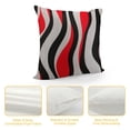 thumbnail image 4 of Creowell  Throw Pillow Cover Geometric Black and White Red Abstract Line Decorative Pillow Case Home Decor Square Pillowcase, 4 of 5