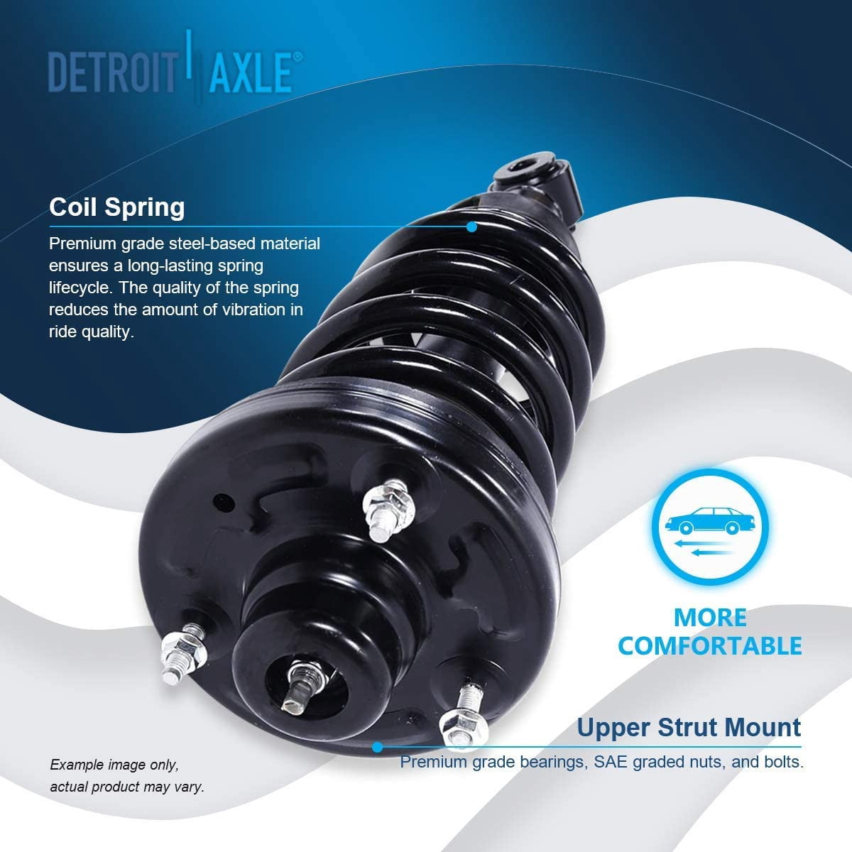 Detroit Axle - Rear Struts for 2007-2013 Ford Expedition Lincoln Navigator [w/o Electronic Suspension] Complete Struts with Coil Spring 2008 2009 2010 2011 2012 Replacement Ready Struts Assembly