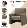 thumbnail image 5 of Set of 2 Oversized Brown Accent Chairs, Comfy Single Armchairs with Thick Cushions & Armrests, Modern Upholstered Living Room & Bedroom Chairs, 5 of 7