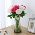 thumbnail image 3 of Artificial Rose 10pcs Open Flower Bouquet Faux Rose Stems for Wedding Arrangement, Bridal Bouquet, Centerpiece, Fake Faux Silk Flowers, 3 of 6