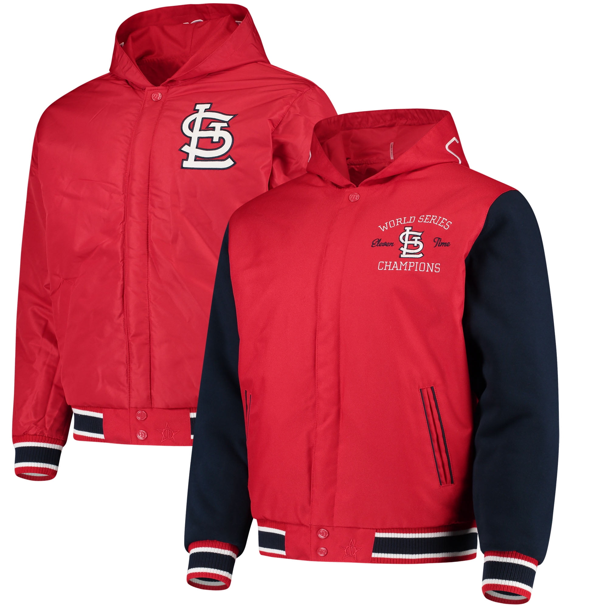 St. Louis Cardinals JH Design Reversible Poly-Twill Hooded Jacket - Red - www.bagssaleusa.com - www.bagssaleusa.com
