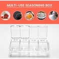 thumbnail image 4 of Januofit Clear Seasoning Box, 4 Piece Seasoning Rack Spice Pots, Plastic Storage Container Condiment Jars with Lids and Spoon, Storage Container Spice Jar for Salt Sugar Tea Herbal Coffee Beans, 4 of 7