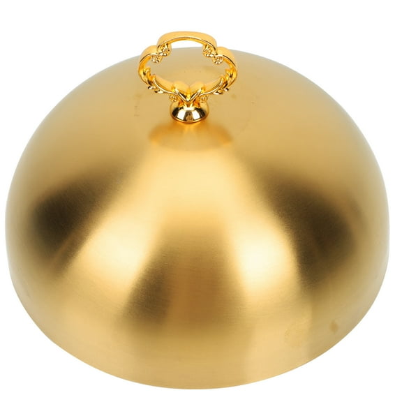 VORCOOL Stainless Steel Dish Cover Round Food Cover Golden 1Pcs