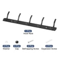 thumbnail image 3 of Gancho de pared Unique Bargains de acero inoxidable Montado Con 5 Ganchos negro, 3 of 7
