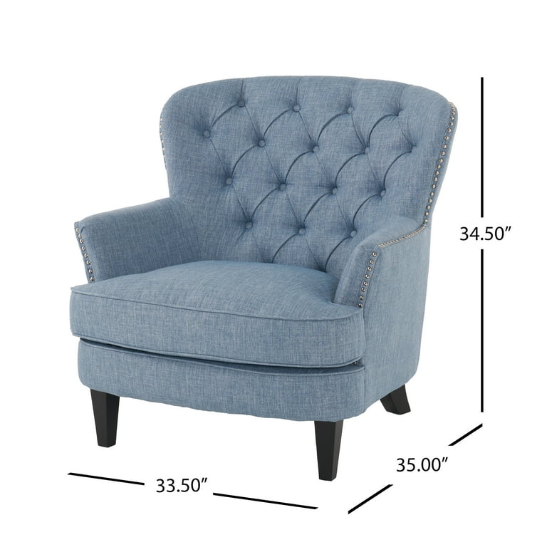 Light blue tufted chair new arrivals