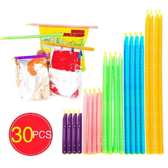 30 pinzas para cerrar bolsas de comida, varilla para cerrar bolsas, pinzas para cerrar bolsas de comida, pinzas para cerrar bolsas de comida, para almacenar alimentos, cerrar bolsas de congelador