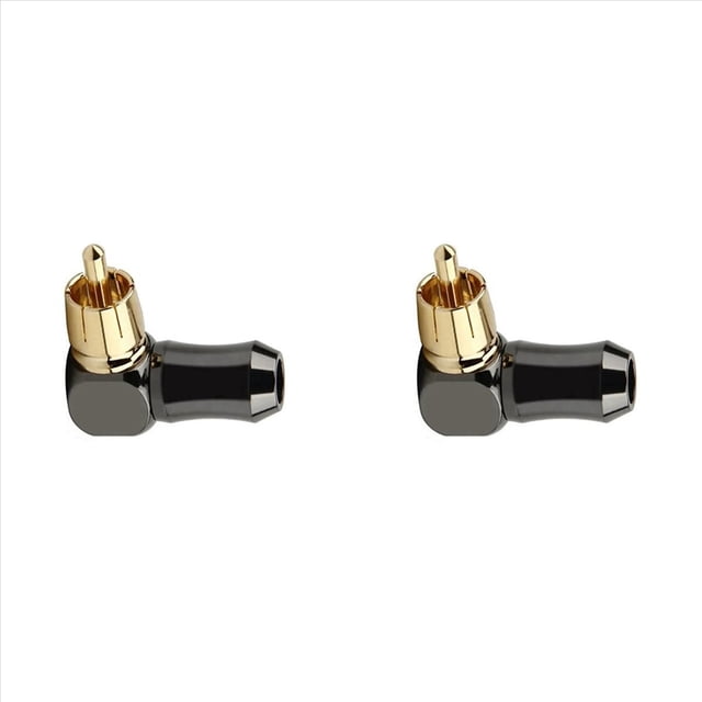 2 Uds. Conector Conector de Audio Macho Codo de Ángulo Recto de 90 Grados Conector de Terminal de Altavoz para Soldar Cable de Vídeo