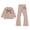 Khaki, variant on XEGLSBU Girls Valentines Day Outfit Girls Long Sleeve Round Neck Top with Flare Pants Bow Print Casual Outfit for Kids Light Purple Size 4-5 Years